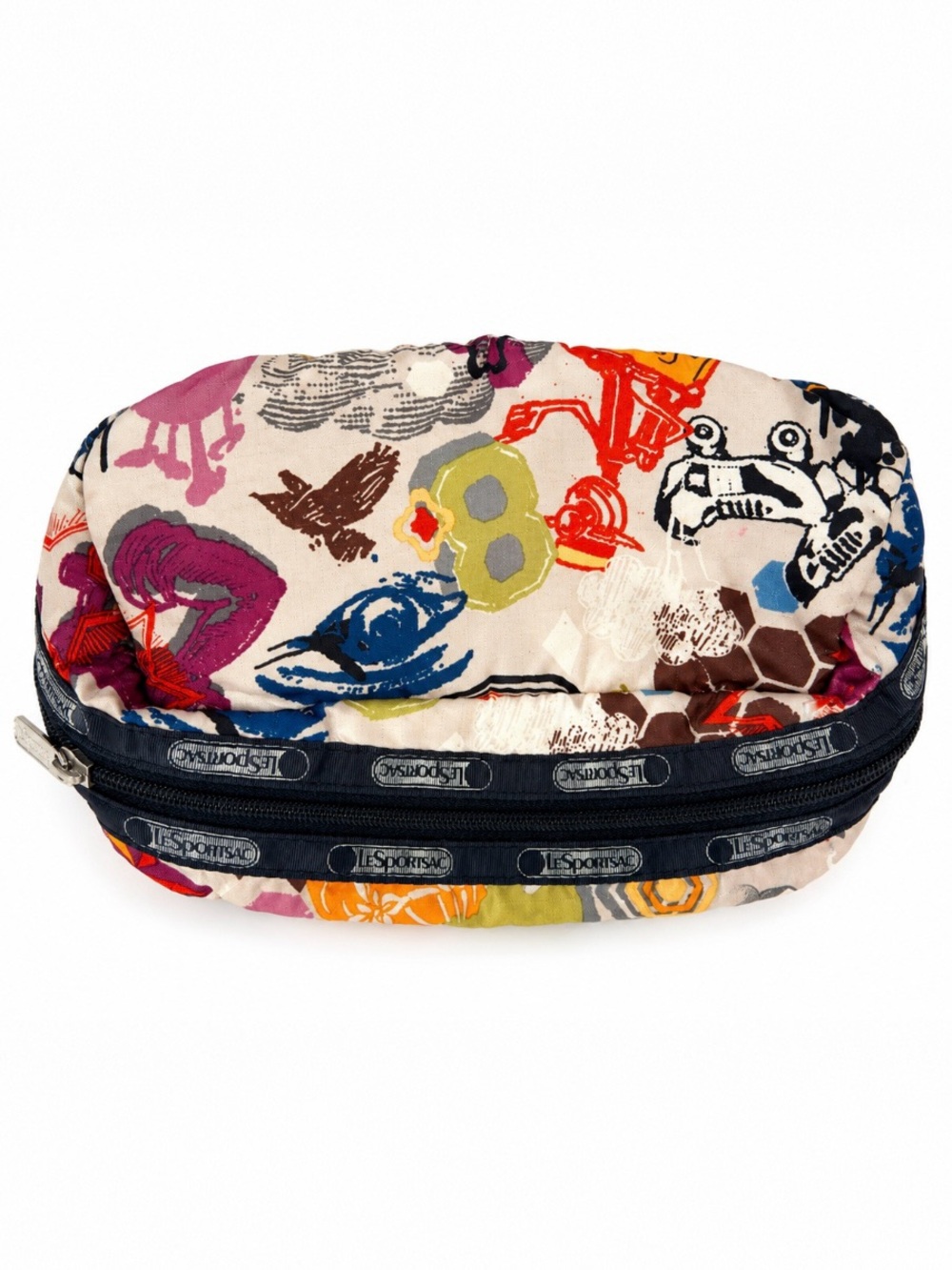 LeSportsac Graffiti Print Cosmetic Makeup Travel Pouch Y2K Rare